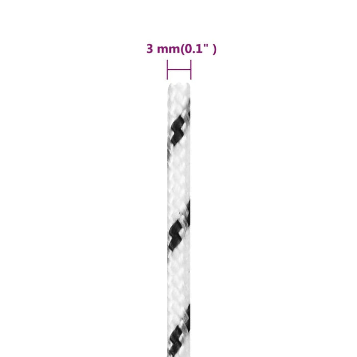 vidaXL Corda Intrecciata per Barca Bianca 3 mm x 500 m Poliestere