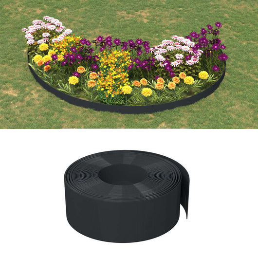 vidaXL Bordatura da Giardino Nera 10 m 20 cm in Polietilene