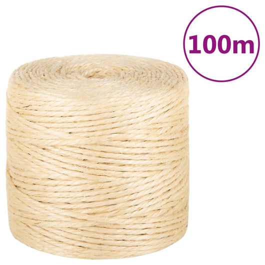 vidaXL Corda in Sisal 100% 4 mm 100 m