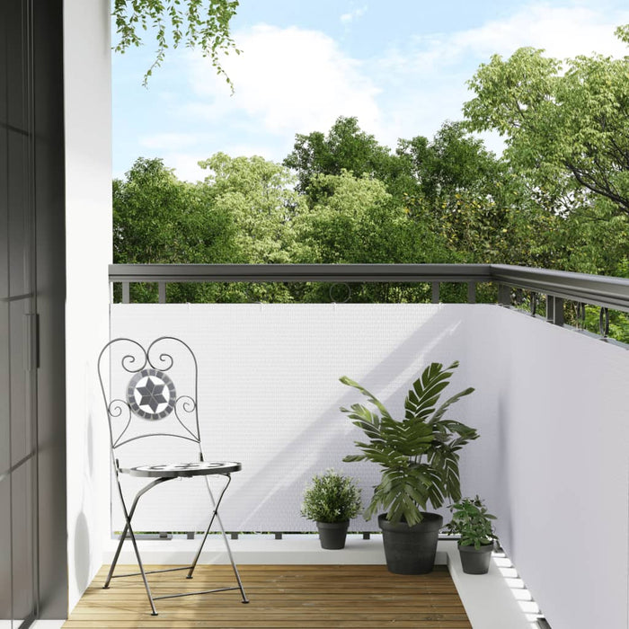 vidaXL Paravento da Balcone Bianco 400x80 cm in Polyrattan