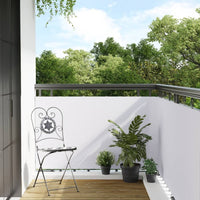 vidaXL Paravento da Balcone Bianco 400x90 cm in Polyrattan