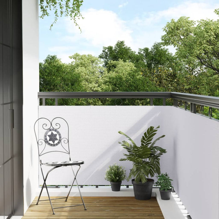 vidaXL Paravento da Balcone Bianco 1000x100 cm in Polyrattan