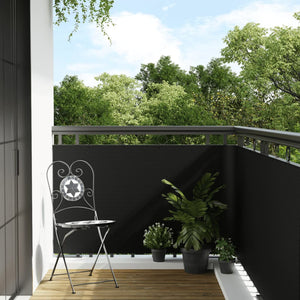 vidaXL Paravento da Balcone Nero 300x100 cm in Polyrattan