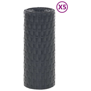 vidaXL Schermi da Balcone 5 pz Antracite 255x19 cm Polyrattan