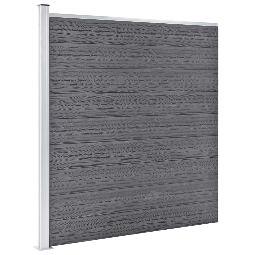 vidaXL Pannello di Recinzione in WPC 1218x186 cm Grigio