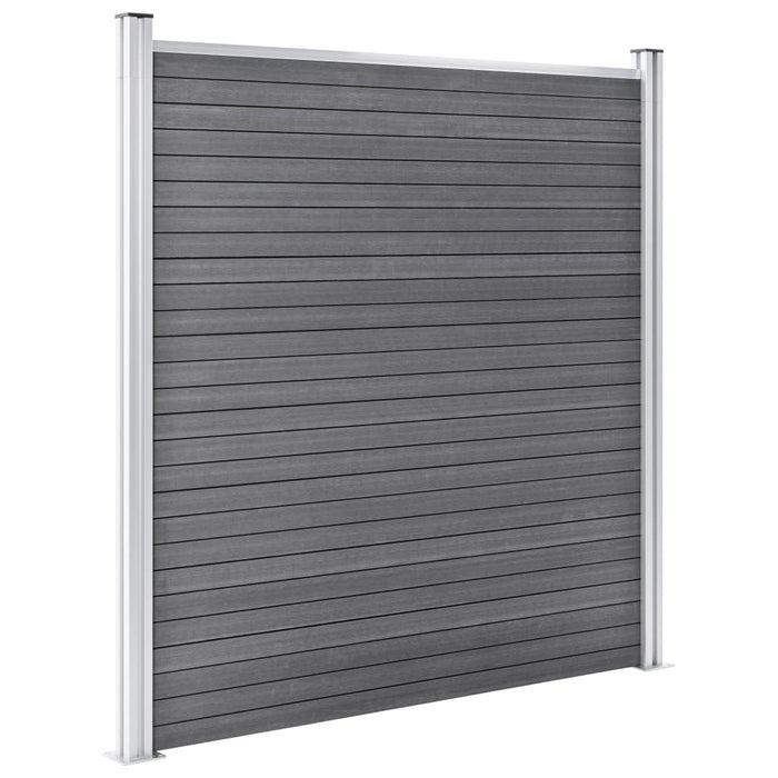 vidaXL Pannelli Recinzione WPC 2 Quadrati 1 Inclinato 446x186 cm Grigi