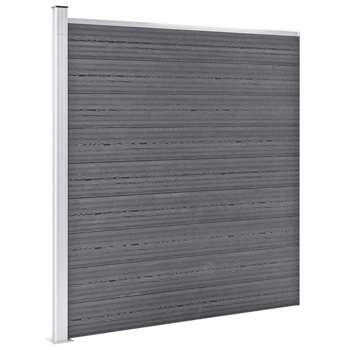 vidaXL Pannelli Recinzione WPC 5 Quadrati 1 Inclinato 965x186 cm Grigi