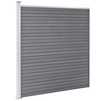 vidaXL Pannelli Recinzione WPC 5 Quadrati 1 Inclinato 965x186 cm Grigi