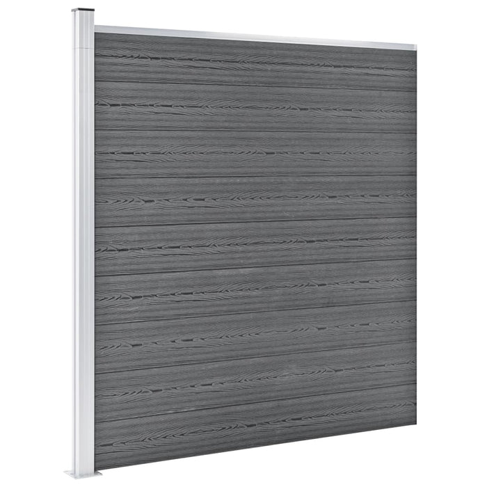 vidaXL Pannelli Recinzione WPC 6 Quadrati 1 Inclinato 1138x186cm Grigi