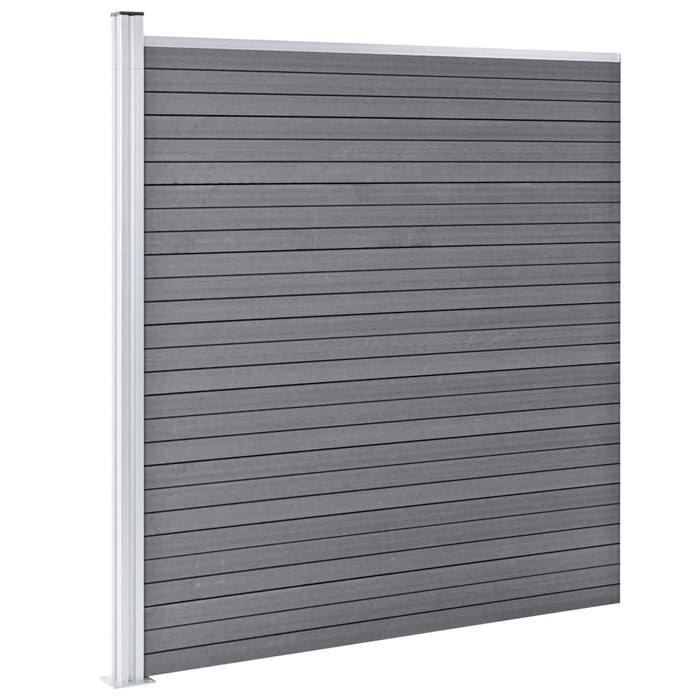 vidaXL Pannelli Recinzione WPC 6 Quadrati 1 Inclinato 1138x186cm Grigi