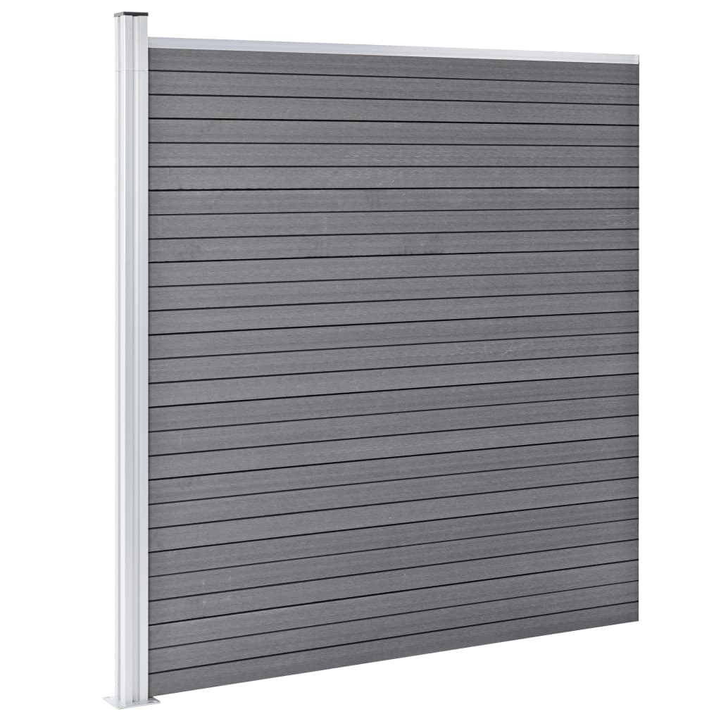 vidaXL Pannelli Recinzione WPC 9 Quadrati 1 Inclinato 1657x186cm Grigi