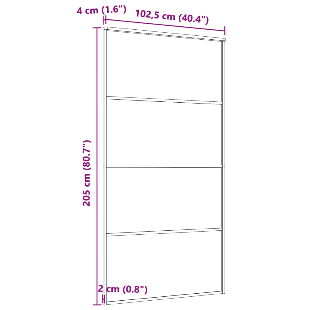 vidaXL Porta Scorrevole in Vetro ESG e Alluminio 102,5x205 cm Nera