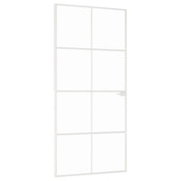 vidaXL Porta Interna Bianca 93x201,5cm Vetro Temperato Alluminio Slim