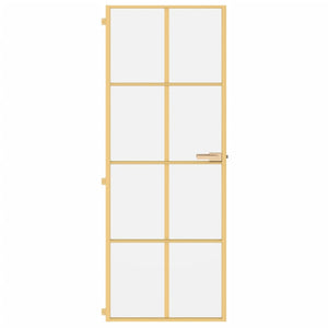 vidaXL Porta Interni Sottile Oro 76x201,5cm Vetro Temperato Alluminio