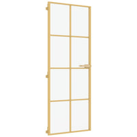 vidaXL Porta Interni Sottile Oro 76x201,5cm Vetro Temperato Alluminio