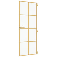 vidaXL Porta Interni Sottile Oro 76x201,5cm Vetro Temperato Alluminio