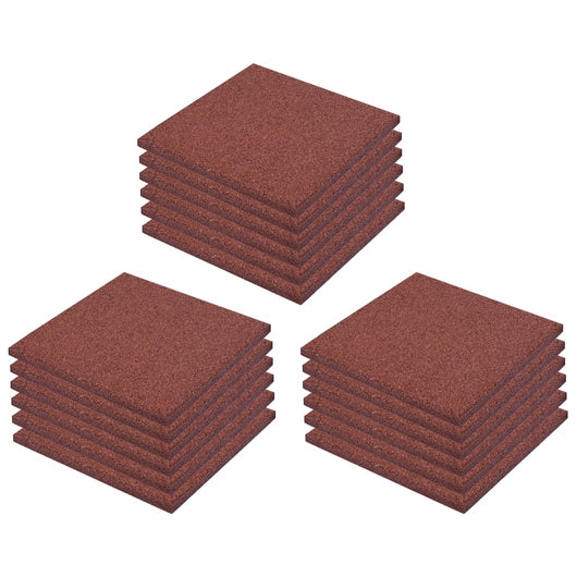 vidaXL Piastrelle Anticaduta 18 pz in Gomma 50x50x3 cm Rosse