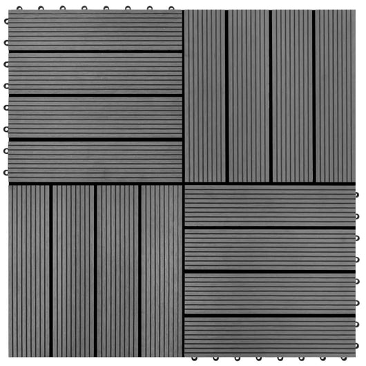 vidaXL Piastrelle per Decking 22 pz 30x30cm 2mq in WPC Grigio