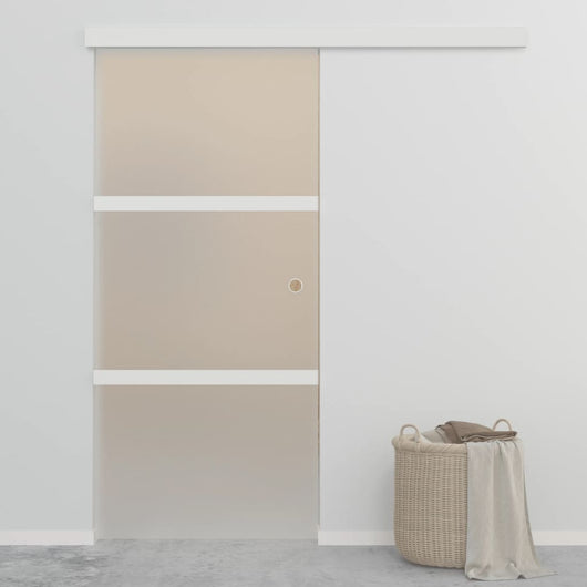 vidaXL Porta Scorrevole in Vetro ESG e Alluminio 90x205 cm Argento