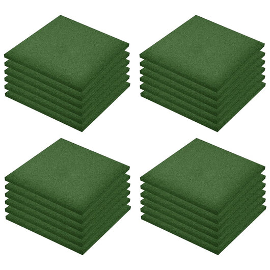 vidaXL Piastrelle Anticaduta 24 pz in Gomma 50x50x3 cm Verde