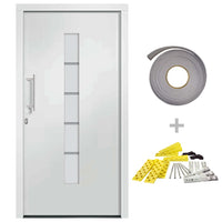 vidaXL Porta d'Ingresso in Alluminio e PVC Bianco 100x200 cm