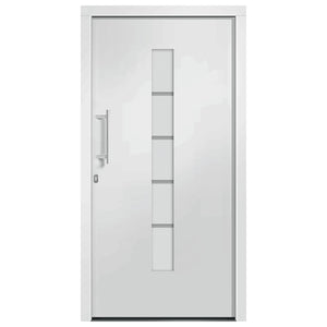 vidaXL Porta d'Ingresso in Alluminio e PVC Bianco 100x200 cm