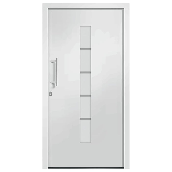 vidaXL Porta d'Ingresso in Alluminio e PVC Bianco 100x200 cm