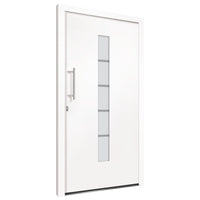 vidaXL Porta d'Ingresso in Alluminio e PVC Bianco 100x200 cm