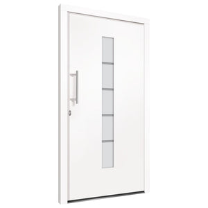 vidaXL Porta d'Ingresso in Alluminio e PVC Bianco 100x200 cm