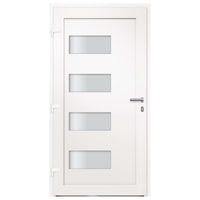 vidaXL Porta d'Ingresso in Alluminio e PVC Bianco 100x210 cm