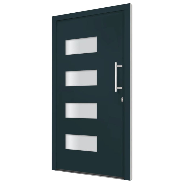 vidaXL Porta d'Ingresso in Alluminio e PVC Antracite 110x210 cm