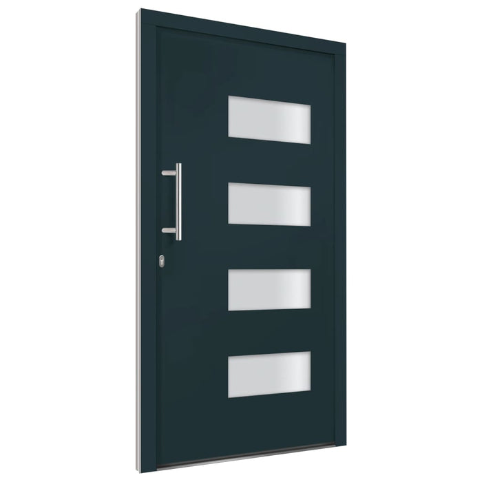 vidaXL Porta d'Ingresso in Alluminio e PVC Antracite 100x200 cm