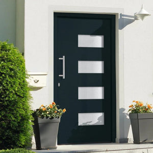 vidaXL Porta d'Ingresso in Alluminio e PVC Antracite 100x210 cm