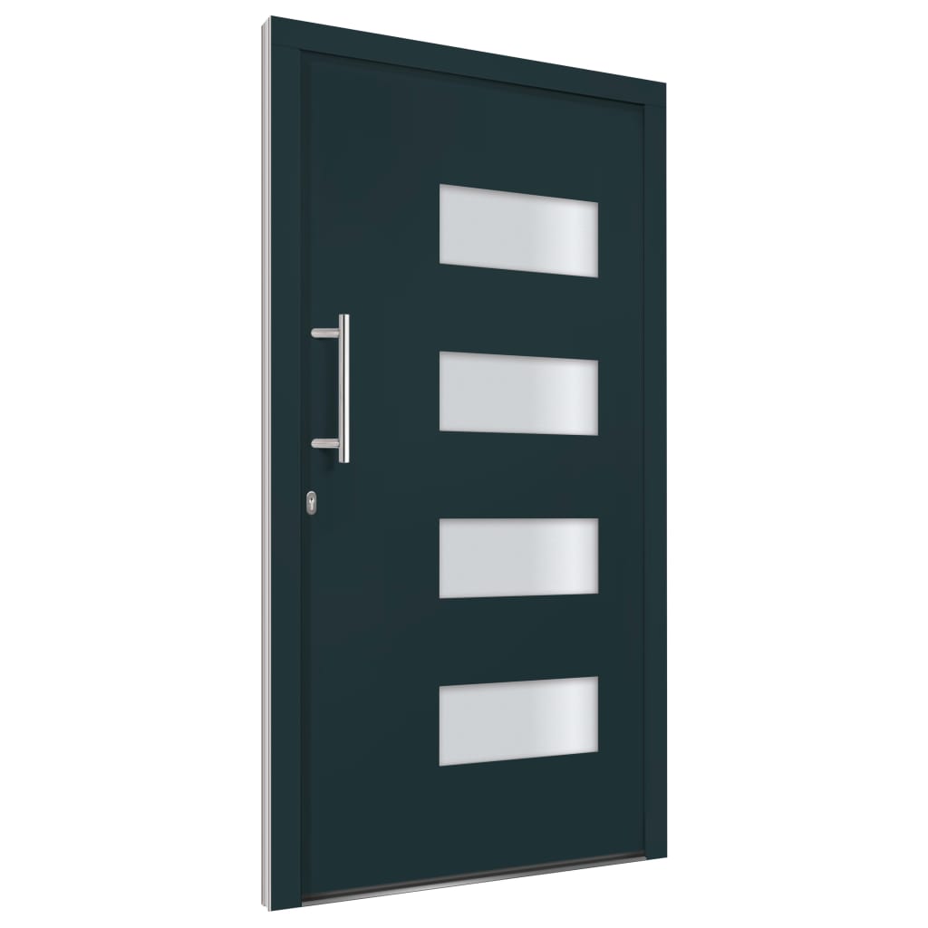 vidaXL Porta d'Ingresso in Alluminio e PVC Antracite 100x210 cm