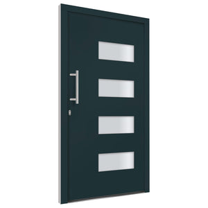 vidaXL Porta d'Ingresso in Alluminio e PVC Antracite 110x210 cm