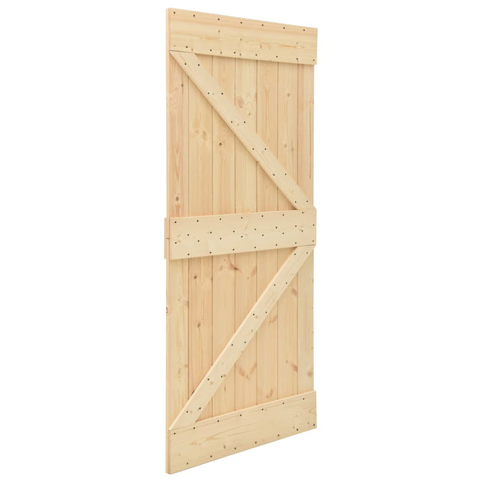 vidaXL Porta Scorrevole con Set Hardware 80x210 cm in Legno di Pino