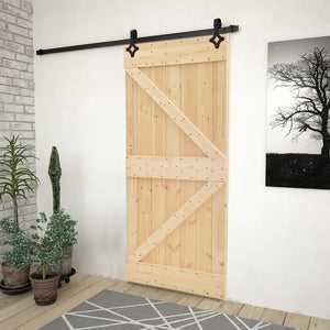 vidaXL Porta Scorrevole con Set Hardware 100x210 cm in Legno di Pino