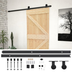 vidaXL Porta Scorrevole con Set Hardware 100x210 cm in Legno di Pino