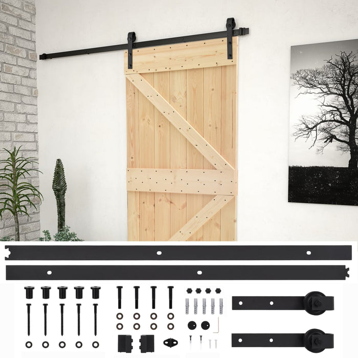 vidaXL Porta Scorrevole con Set Hardware 100x210 cm in Legno di Pino