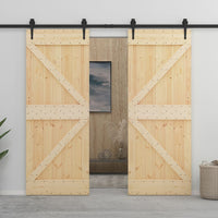 vidaXL Porta Scorrevole con Set Hardware 80x210 cm in Legno di Pino