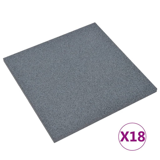 vidaXL Piastrelle Anticaduta 18 pz in Gomma 50x50x3 cm Grigie