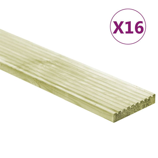 vidaXL Tavole Pavimento 16pz 2,32 m² 1m Legno Massello Pino Impregnato