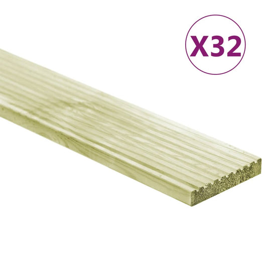 vidaXL Tavole Pavimento 32pz 4,64 m² 1m Legno Massello Pino Impregnato