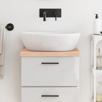 vidaXL Piano Bagno 40x40x(2-4) cm in Legno Massello Non Trattato