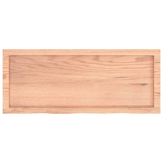 vidaXL Piano Bagno Marrone 100x40x(2-4) cm Legno Massello Trattato