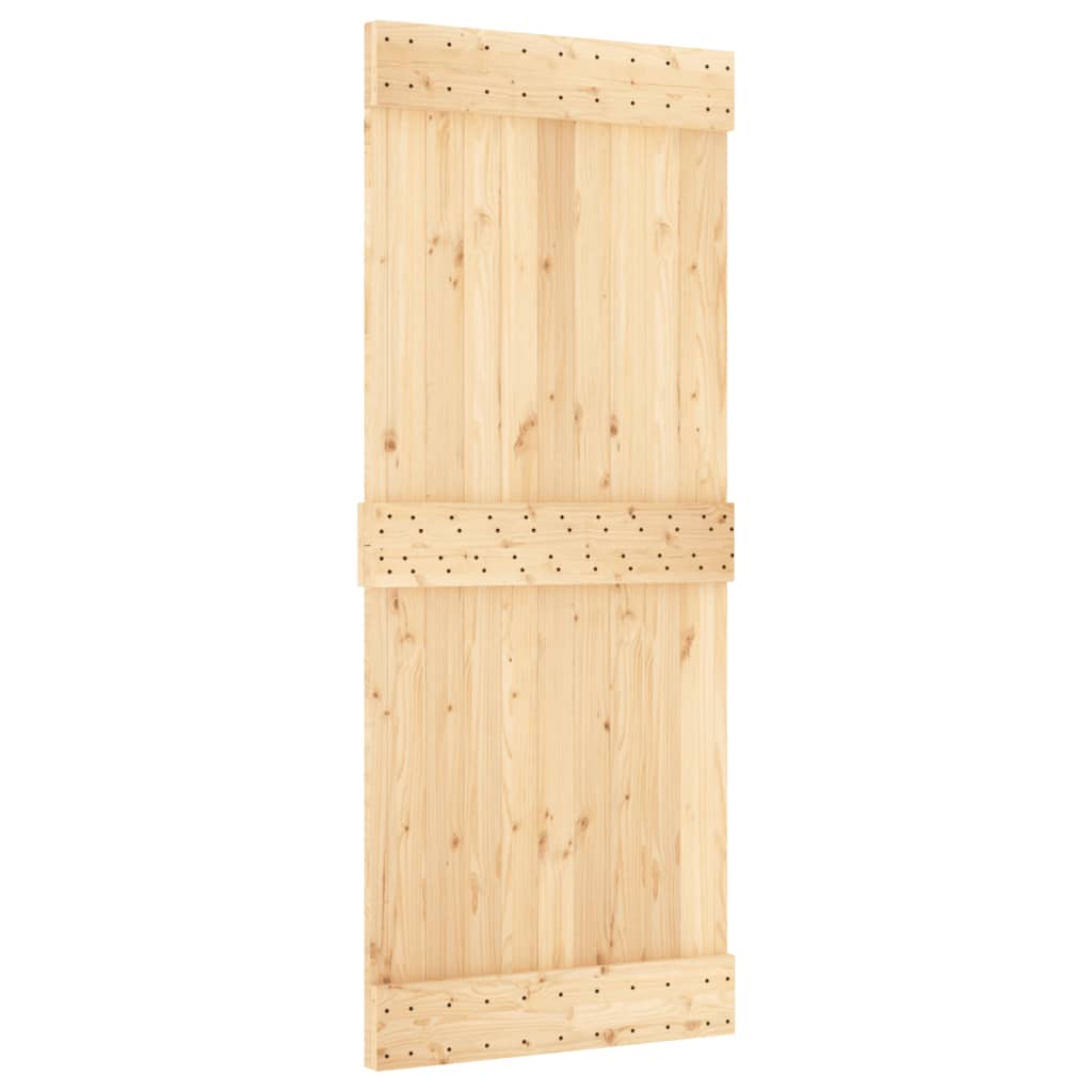 vidaXL Porta Scorrevole con Set Hardware 85x210 cm Legno Massello Pino