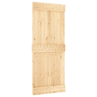 vidaXL Porta Scorrevole con Set Hardware 85x210 cm Legno Massello Pino