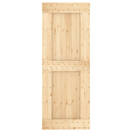 vidaXL Porta Scorrevole con Set Hardware 80x210 cm Legno Massello Pino