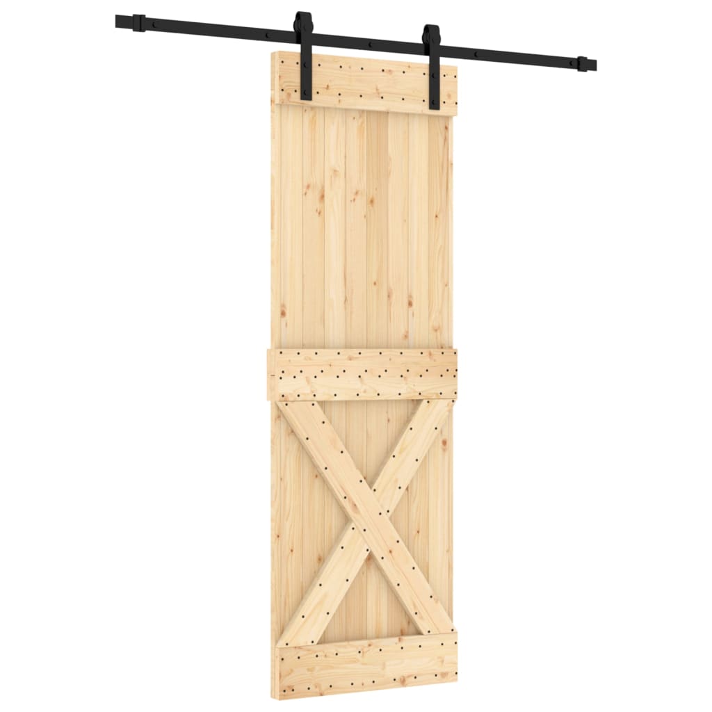 vidaXL Porta Scorrevole con Set Hardware 70x210 cm Legno Massello Pino