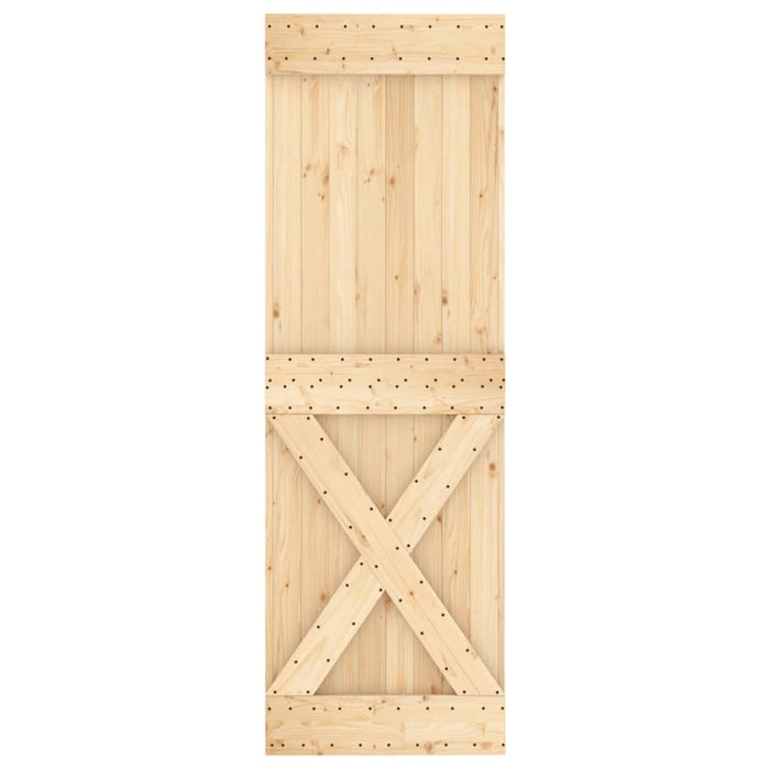 vidaXL Porta Scorrevole con Set Hardware 70x210 cm Legno Massello Pino